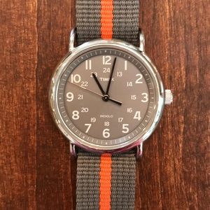 Timex Chrome Gray Face Watch with changeable band